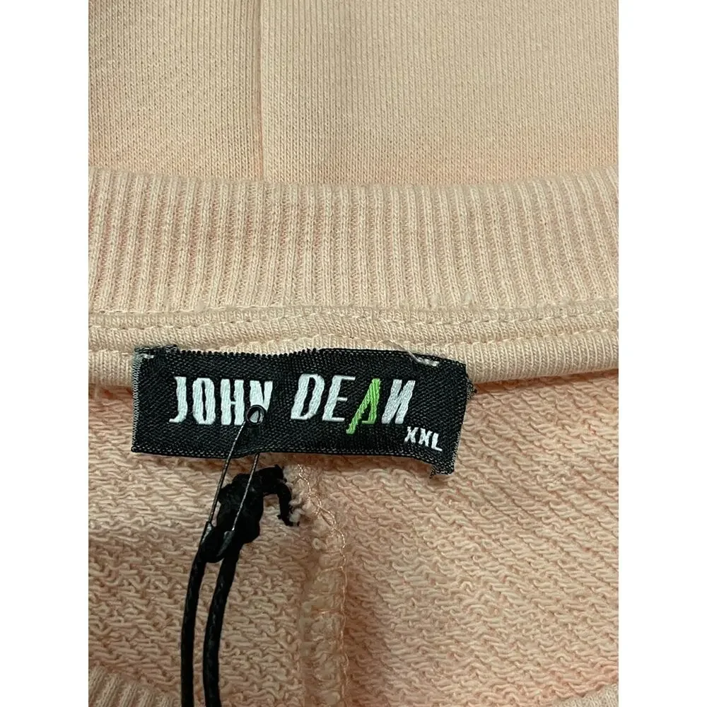 John Dean Shirt Mens 2XL Sweater Pink Sweatshirt Pullover Wake Your Mind Up N155